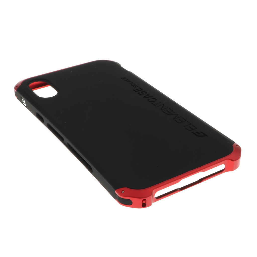 Shockproof Metal Bumper Case Cover for iPhone XS Black+Red