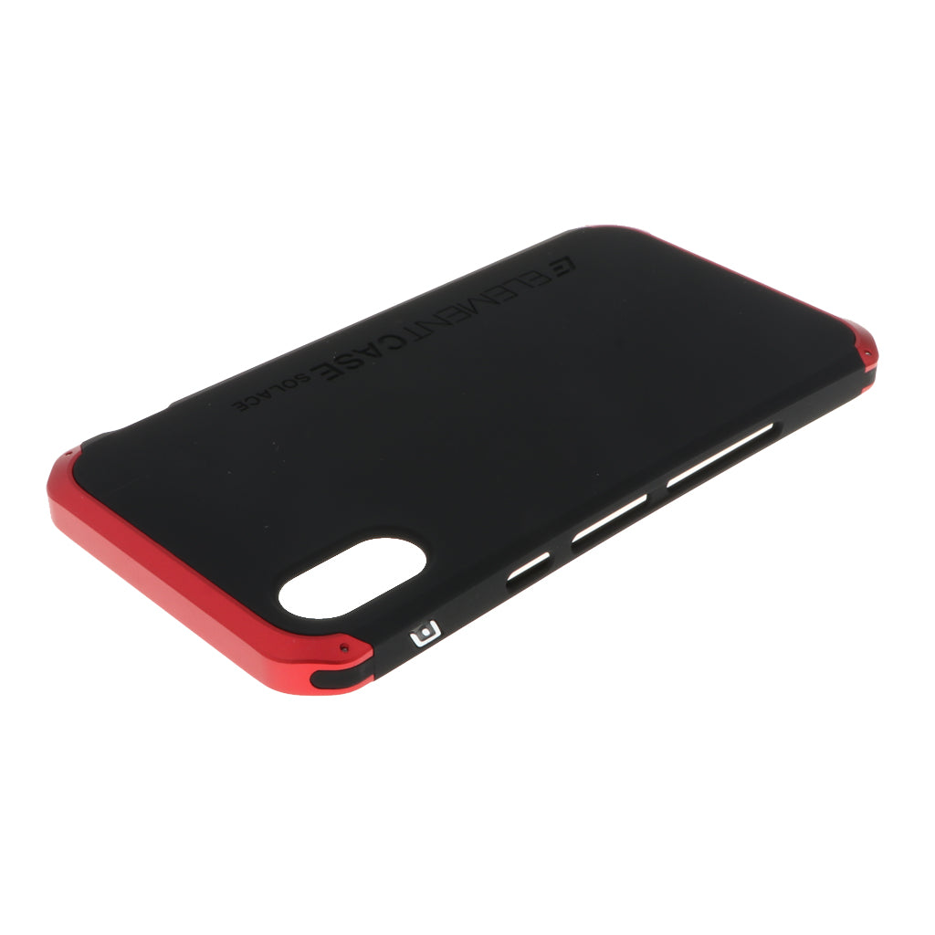 Shockproof Metal Bumper Case Cover for iPhone XS Black+Red