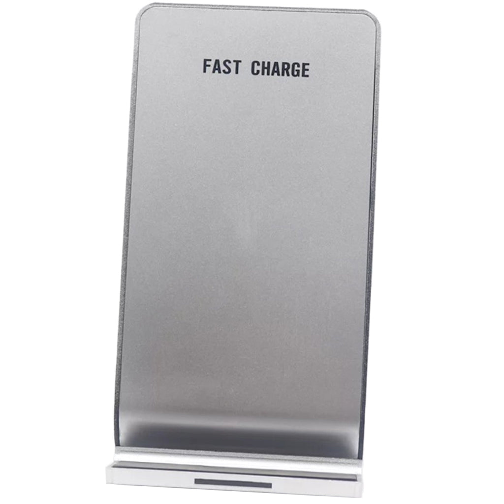 Qi Vertical Wireless Charger Pad N700 Dual Coils Fast Charging Base Silver