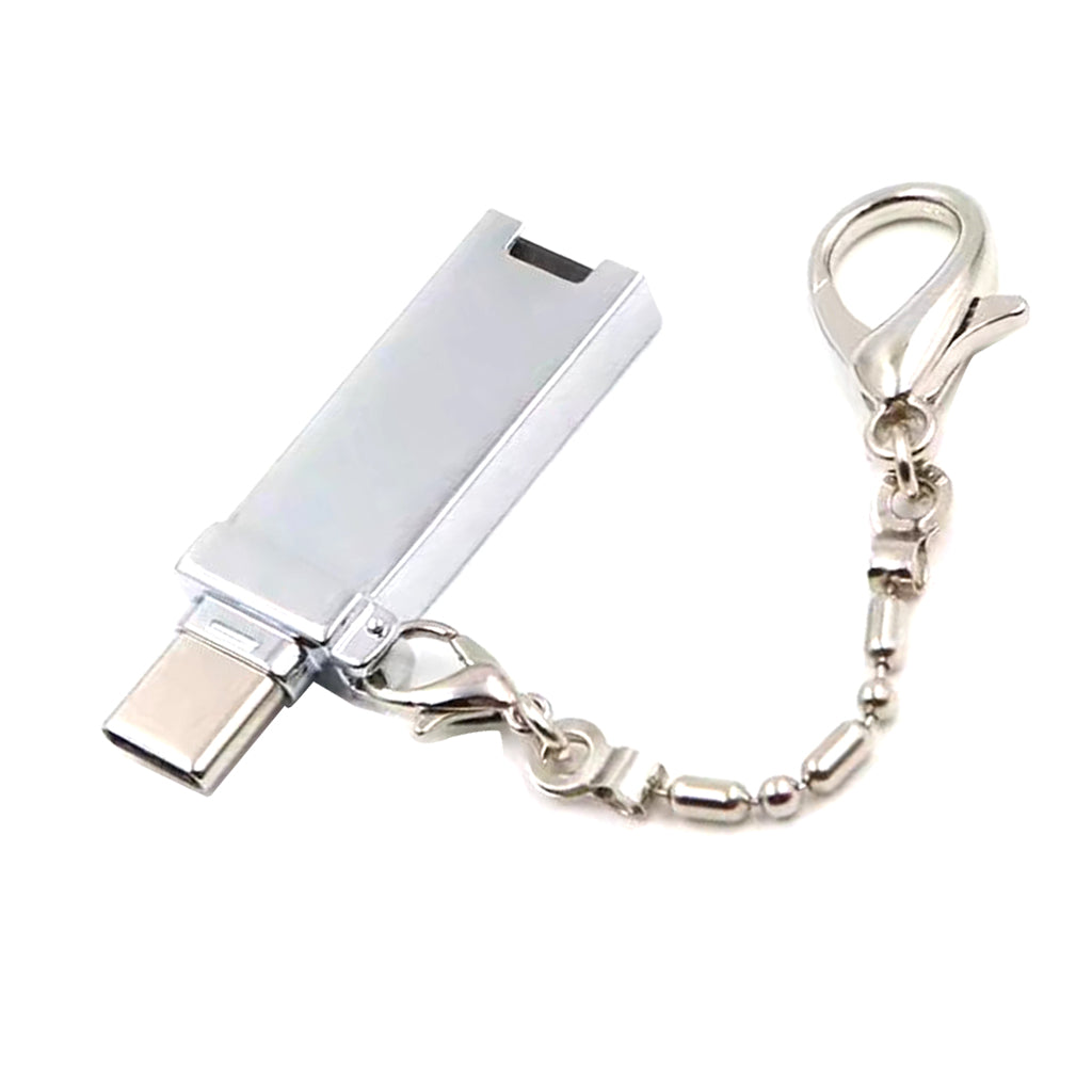 Universal Metal USB Type C TF Card Reader OTG Adapter  silver