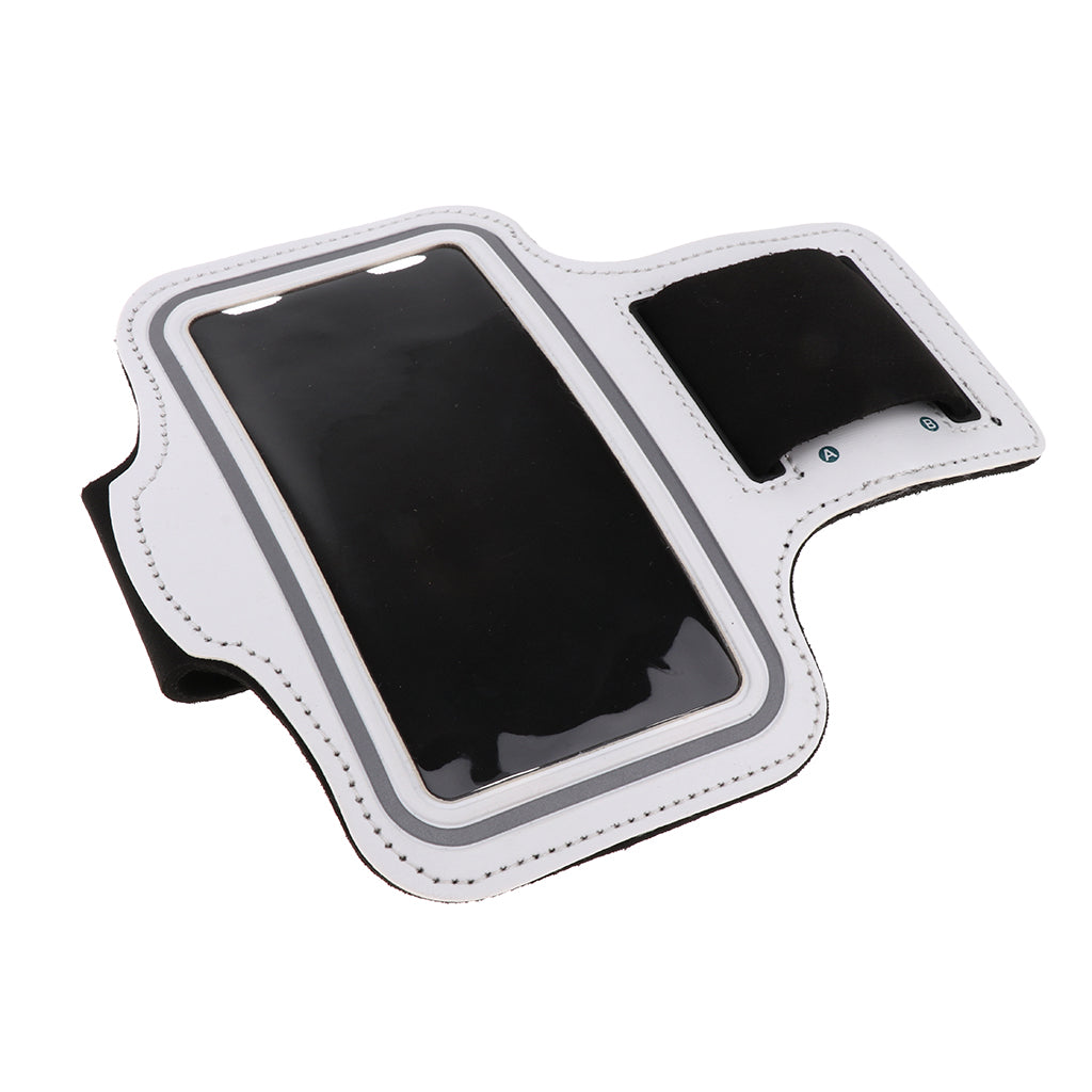 Cell Phone Running Armband Bag & Gym Sport Jogging Belt Case Cover White