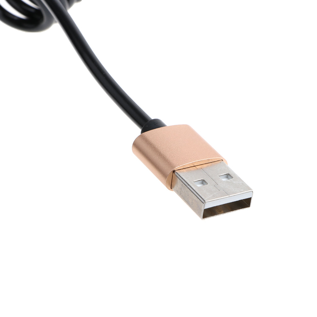 Retractable Coiled Spring USB to Micro USB Charging & Data Cable  Gold