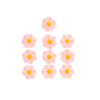 10pcs Cut Daisy Flower Charms for cell phone decorations, clothes pink