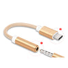 USB-C Type C to 3.5 mm Headphone Jack Adapter Earphone Audio Cable Gold