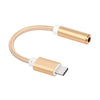 USB-C Type C to 3.5 mm Headphone Jack Adapter Earphone Audio Cable Gold