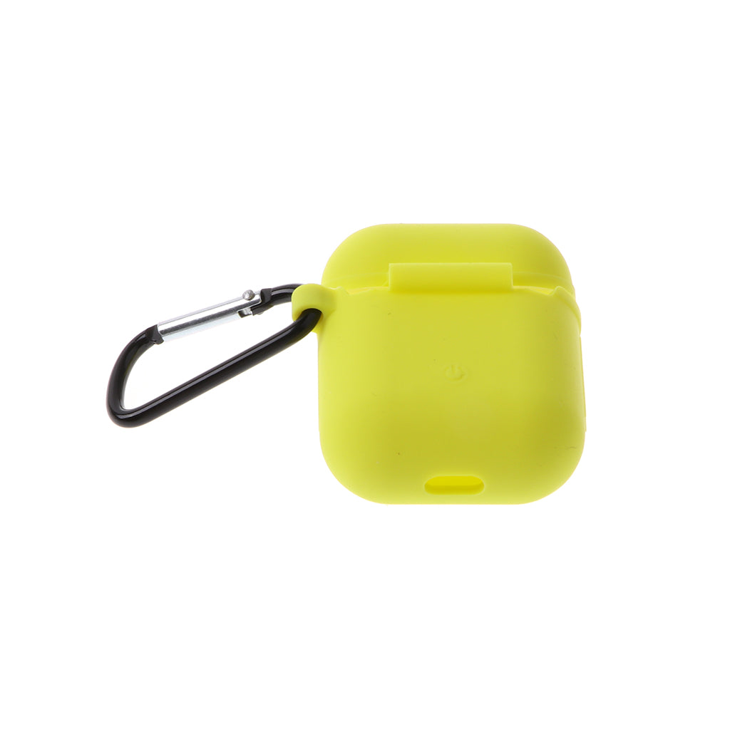 Music Model Silicone Protective Case with Keychain for Apple AirPods Yellow