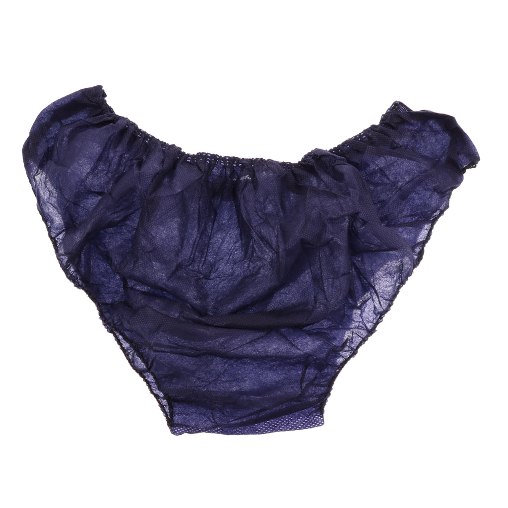 30 Pieces Non Woven Disposable Underwear Travel Panties for Women Men Blue