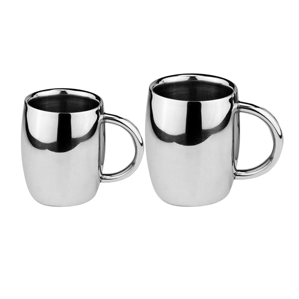 Double Wall Insulated Coffee Beer Tea Mugs Kids Drinking Mug Stainless 350ml