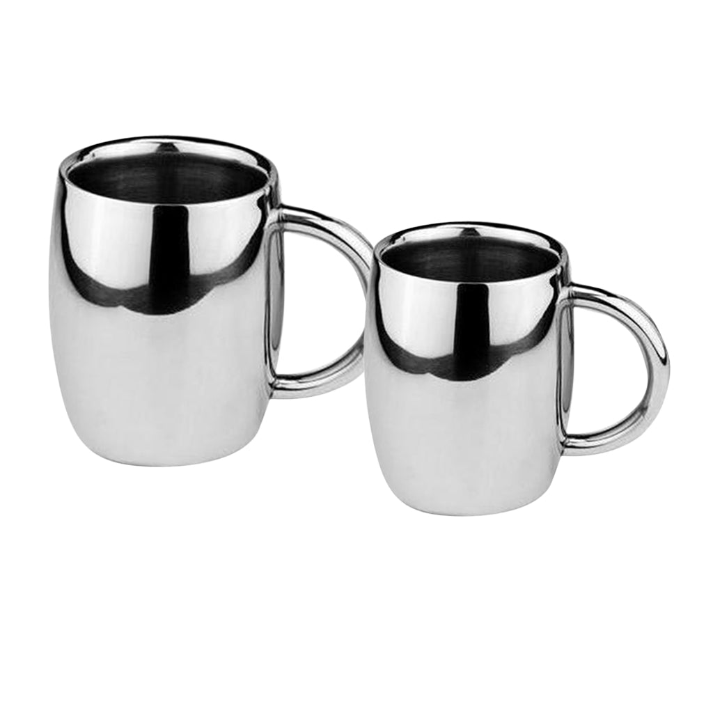 Double Wall Insulated Coffee Beer Tea Mugs Kids Drinking Mug Stainless 350ml