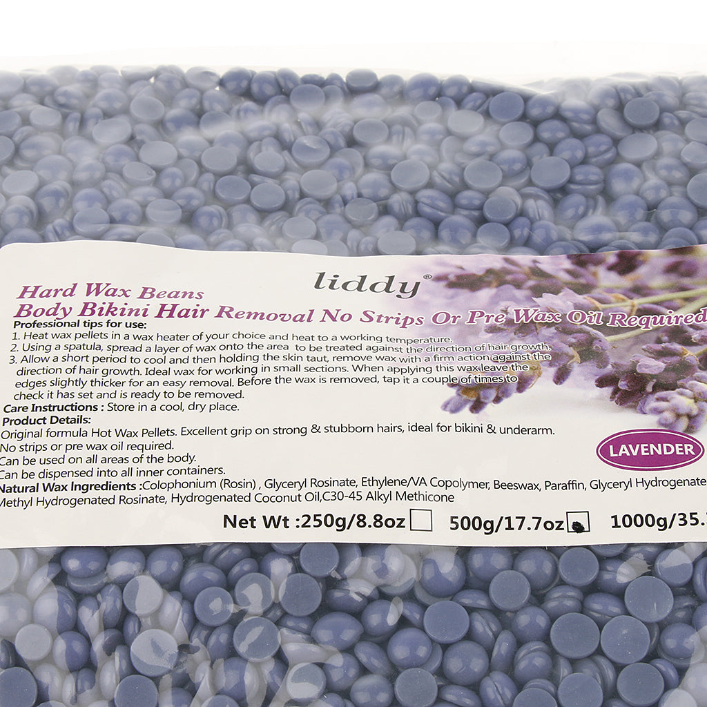 Wax Beans Hair Removal Face Leg Depilatory Hard Wax Pellets 500g  Lavender