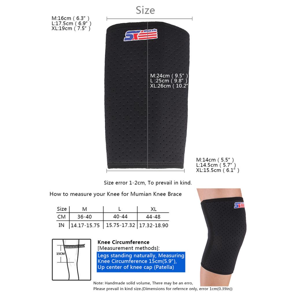 Ventilate Knee Support Brace Sports Knee Shin Protector Guards Wrapper M