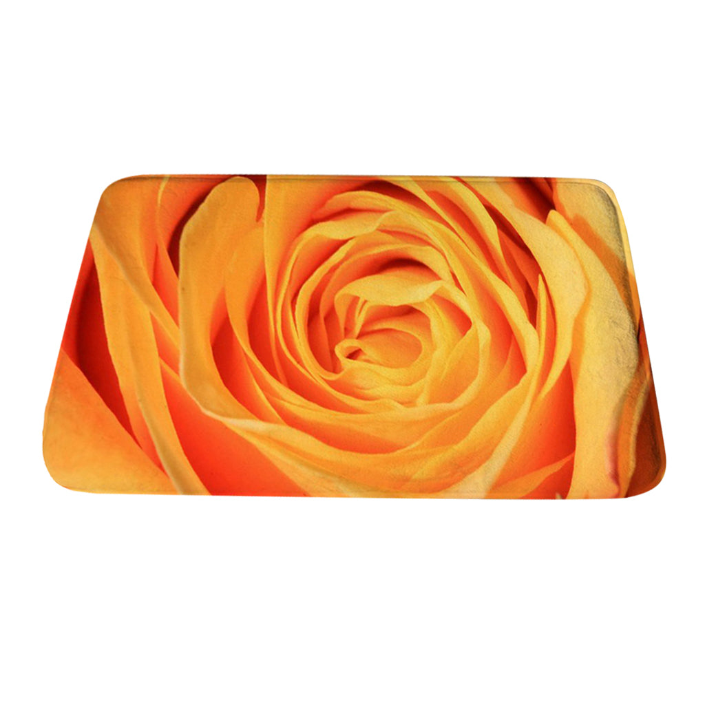 Kitchen Floor Mat Comfort Anti Slip Flannel Indoor Bahroom Rug Orange Rose