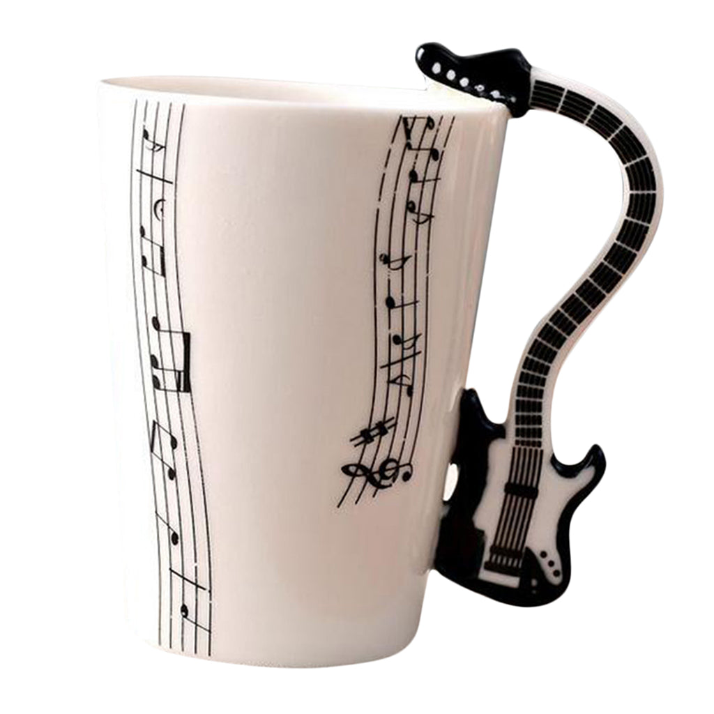 Ceramic Cup Coffee Mug Instrument Mug Creative Gift Black Guitar Stave 1