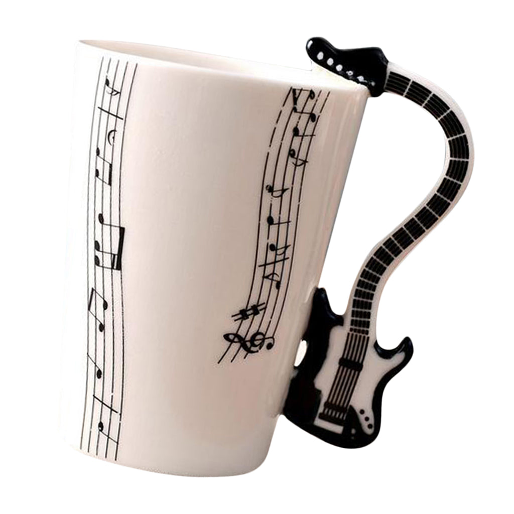 Ceramic Cup Coffee Mug Instrument Mug Creative Gift Black Guitar Stave 1