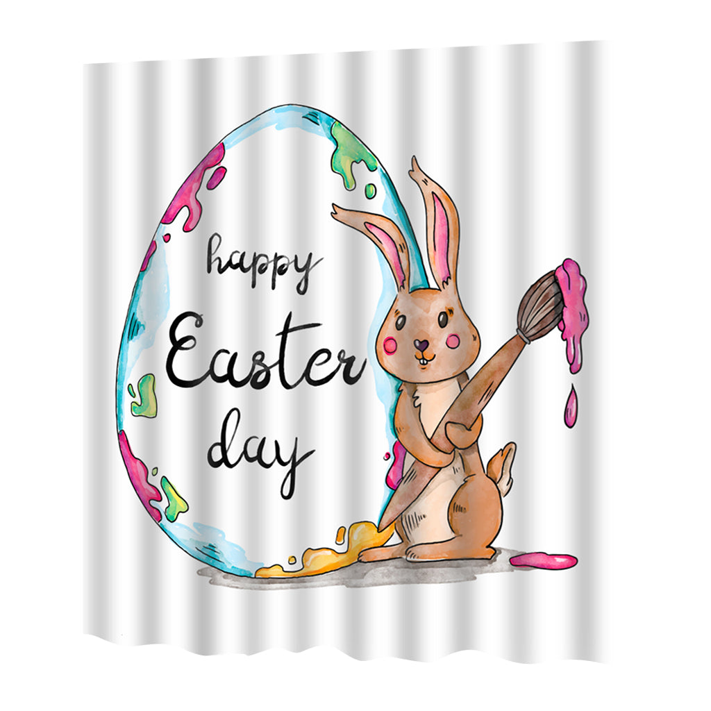 Happy Easter Shower Curtain Custom Shower Curtain 180x180 cm C0356