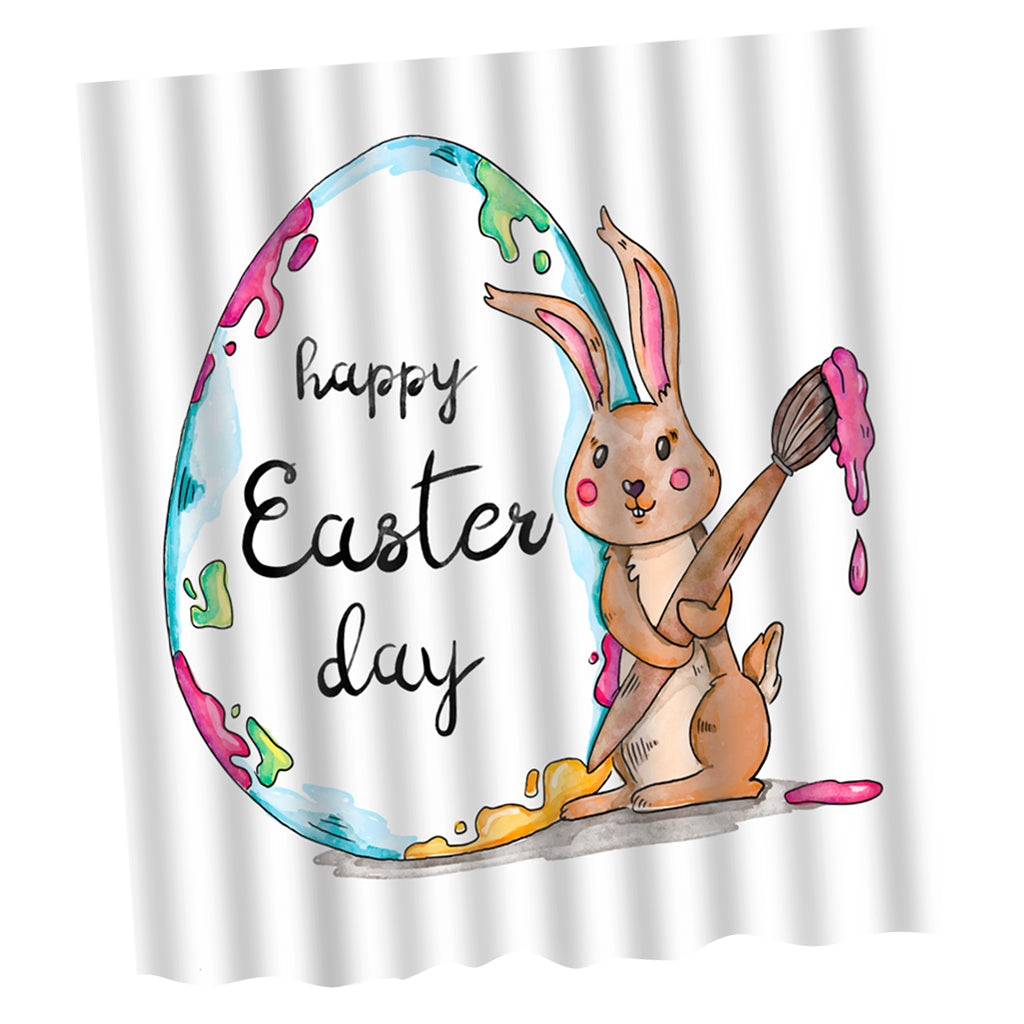 Happy Easter Shower Curtain Custom Shower Curtain 180x180 cm C0356