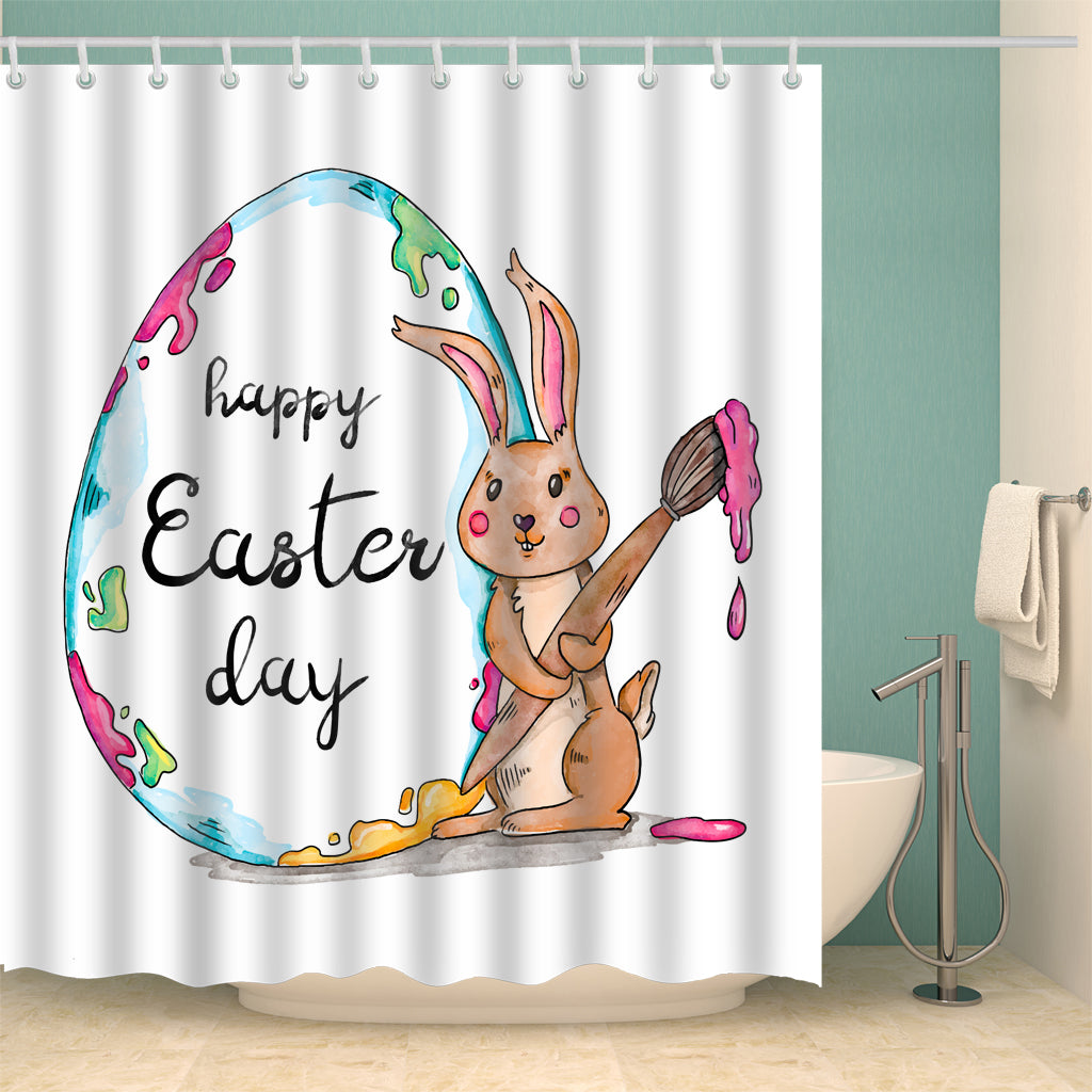 Happy Easter Shower Curtain Custom Shower Curtain 180x180 cm C0356