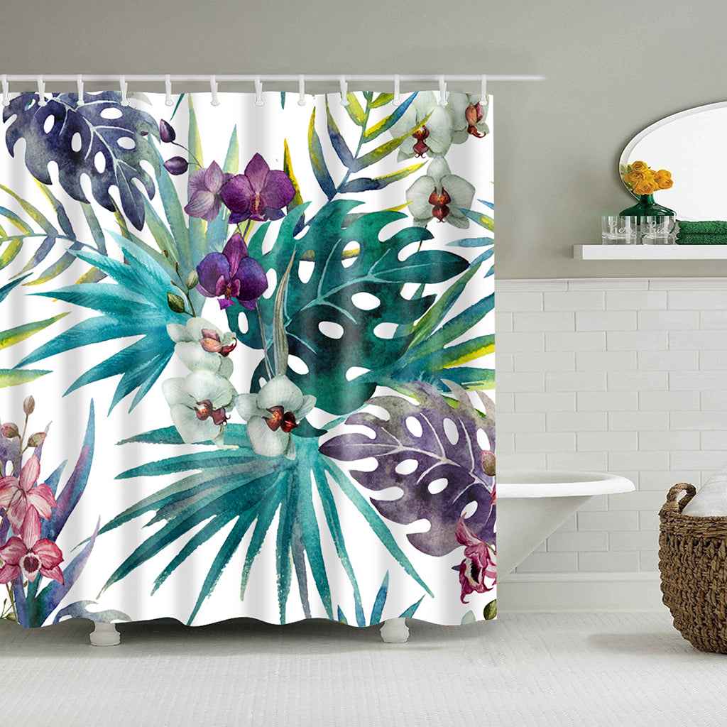 1 Pc Bathroom Digital Printing Polyester Shower Curtain 180x180 cm B1213