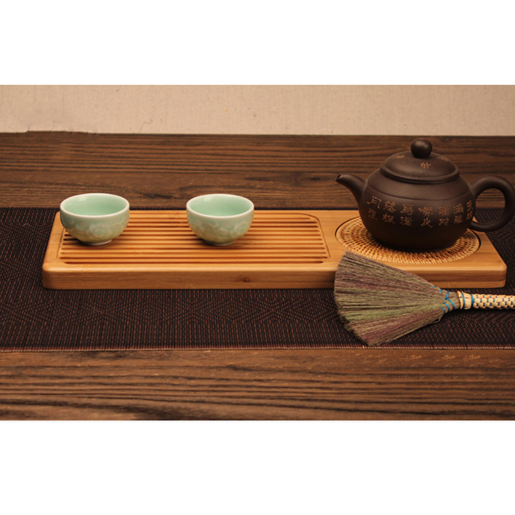 Taiwan Style Portable Autumn Cany Mat Bamboo Tea Tray Teaware Organizer S