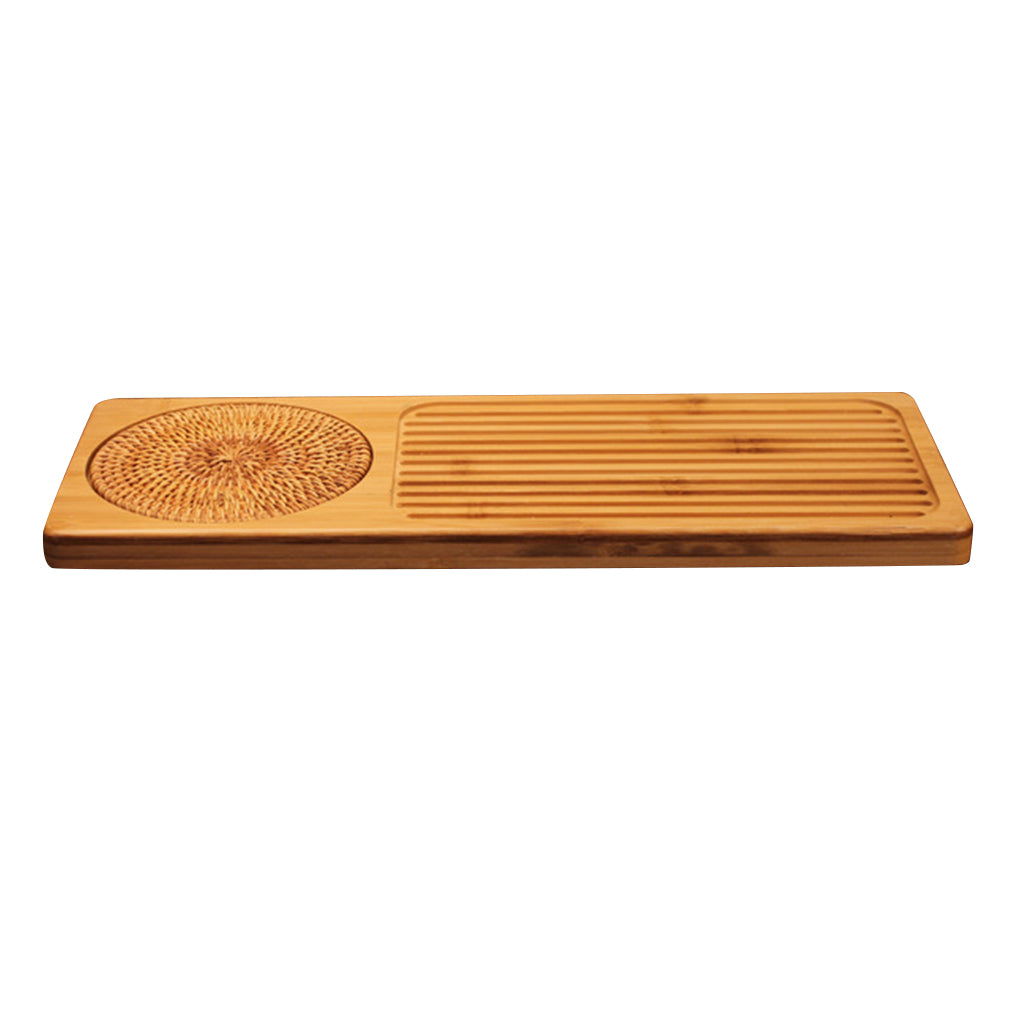 Taiwan Style Portable Autumn Cany Mat Bamboo Tea Tray Teaware Organizer S