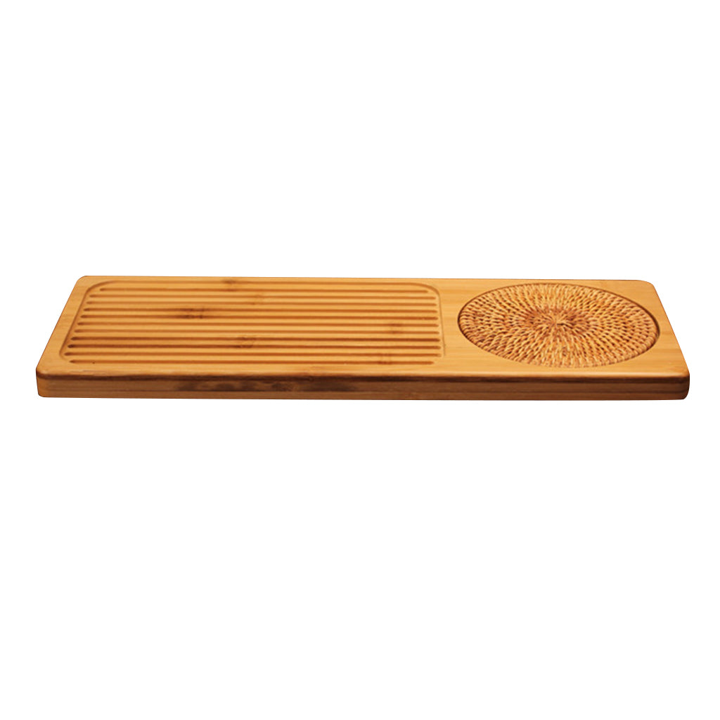 Taiwan Style Portable Autumn Cany Mat Bamboo Tea Tray Teaware Organizer S