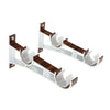 2Pcs Aluminum Alloy Curtain Double Pole Bracket Redwood for Dia 28mm Rod