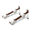 2Pcs Aluminum Alloy Curtain Double Pole Bracket Redwood for Dia 28mm Rod