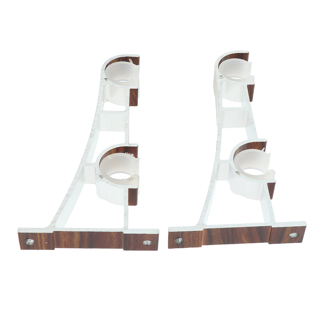 2Pcs Aluminum Alloy Curtain Double Pole Bracket Redwood for Dia 28mm Rod