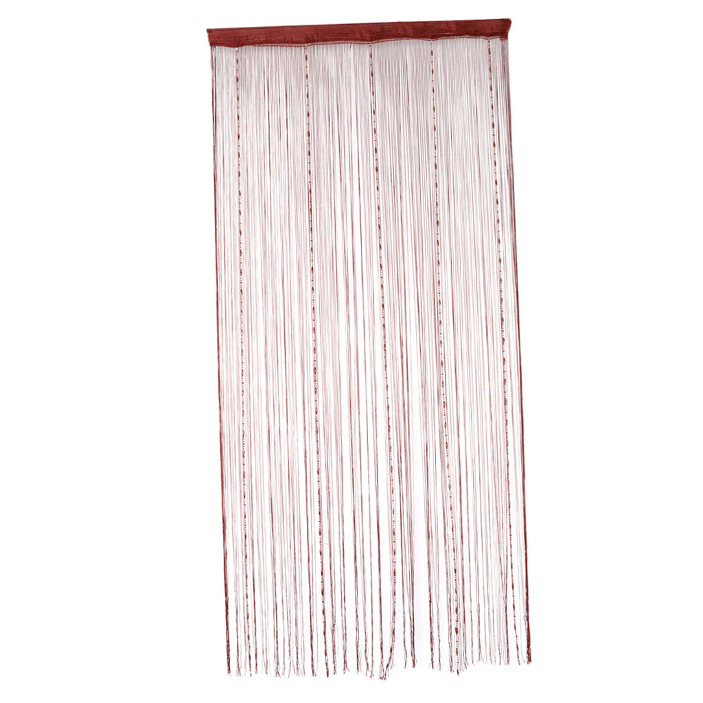 Door String Curtain Panel Fringe Curtain Fly Screen Room Divider Dark Coffee