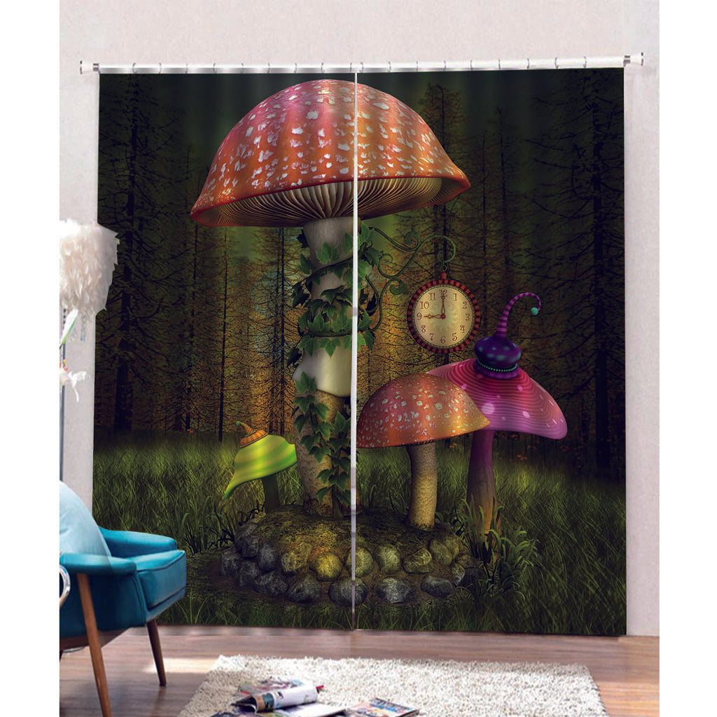 Colorful Digital Printing Mushroom curtain Insulated 3D Curtain Style-1