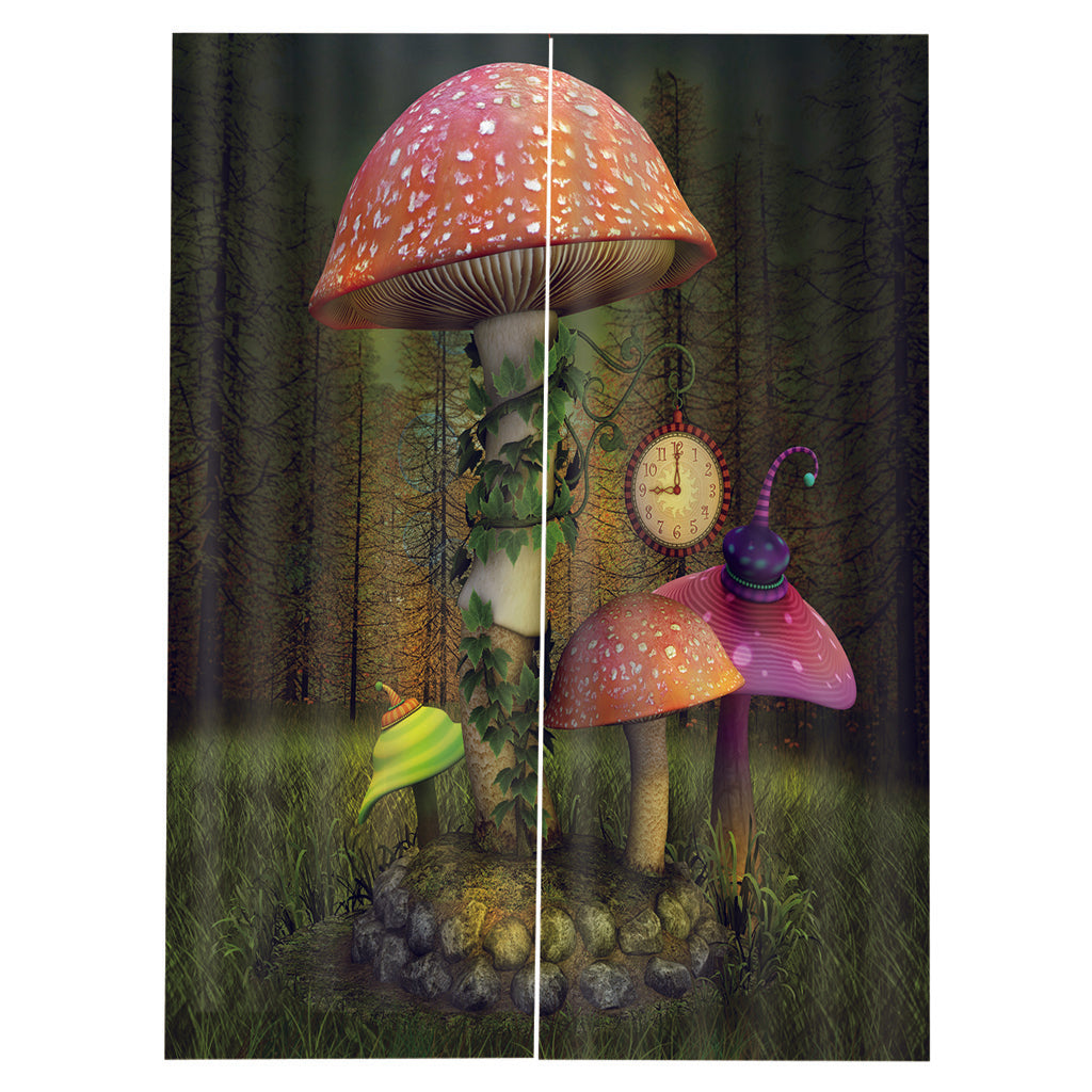 Colorful Digital Printing Mushroom curtain Insulated 3D Curtain Style-1