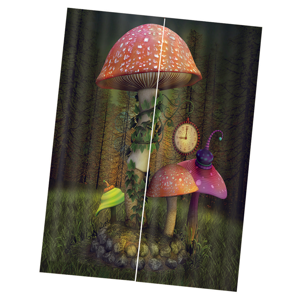 Colorful Digital Printing Mushroom curtain Insulated 3D Curtain Style-1