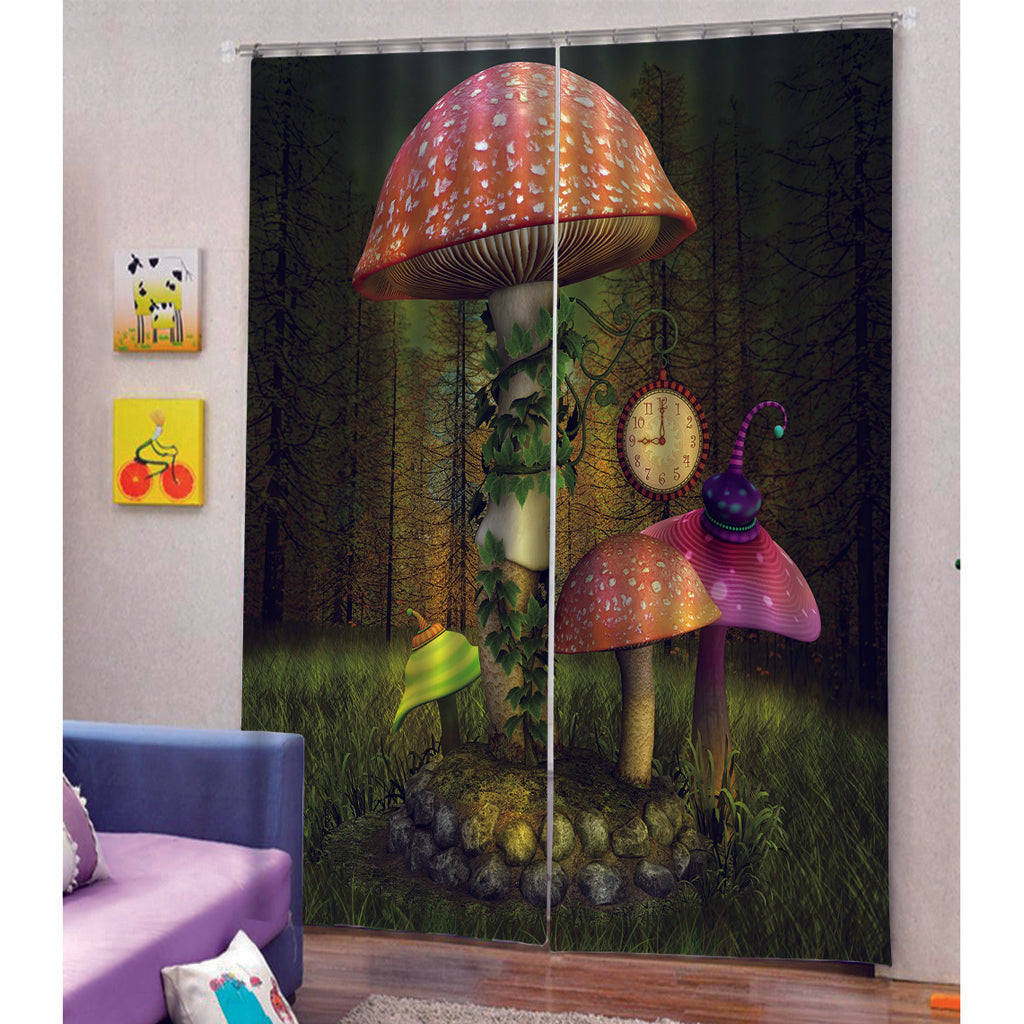 Colorful Digital Printing Mushroom curtain Insulated 3D Curtain Style-1