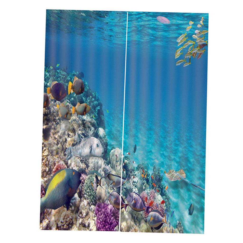 Sea World Digital Printing Thermal Insulated 3D Curtains Vine 140x100cm