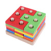 Color Blocks Stacking Shape Puzzle Wooden Toy Kids Early Educational Game 01