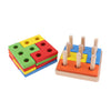 Color Blocks Stacking Shape Puzzle Wooden Toy Kids Early Educational Game 01