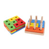 Color Blocks Stacking Shape Puzzle Wooden Toy Kids Early Educational Game 01