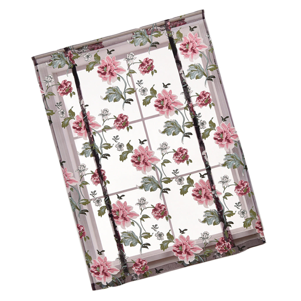 Peony Flower Purple Roman Curtain Kitchen Window Blinds Curtains  120 x120cm