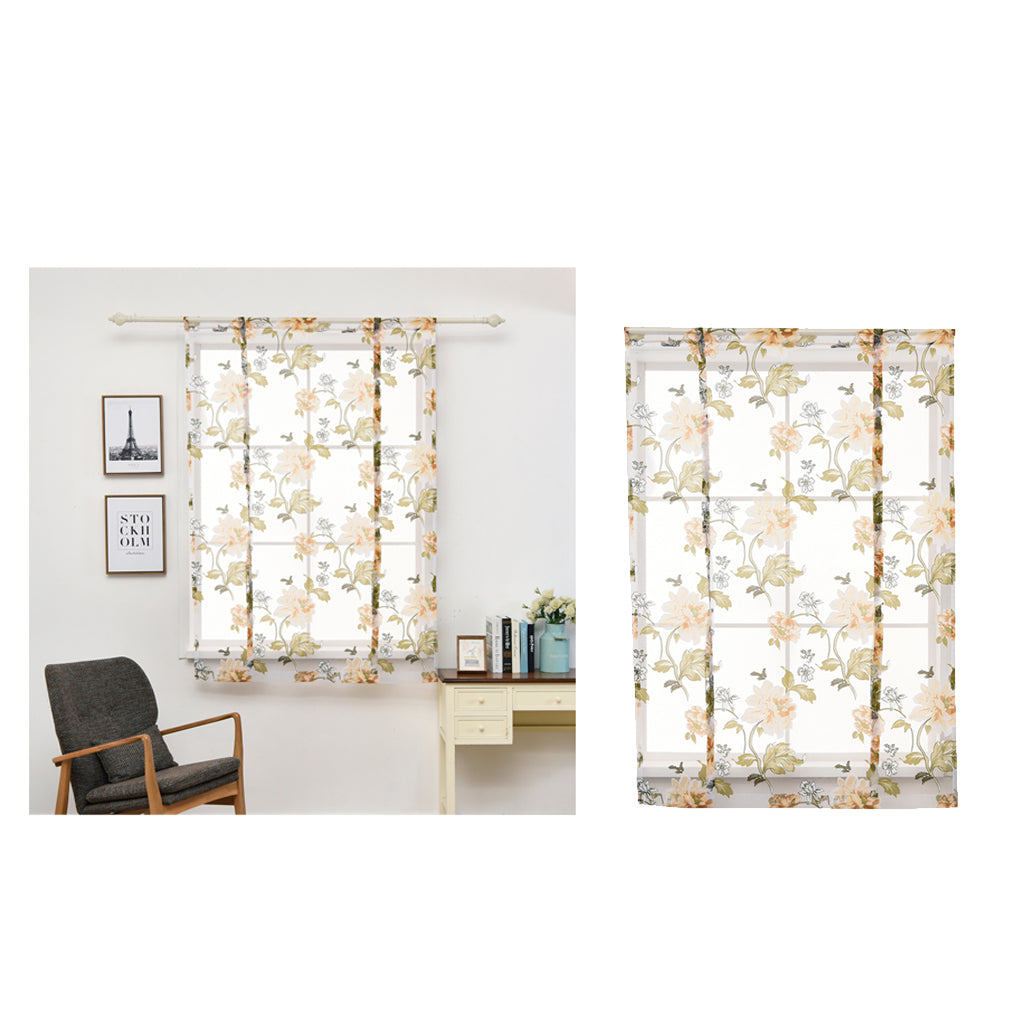 Peony Flower Roman Curtain Kitchen Window Blinds Curtains Yellow 60 x120cm