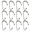 12 PCS Bathroom Stainless Steel Shower Curtain Hooks Rings Bronze