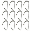 12 PCS Bathroom Stainless Steel Shower Curtain Hooks Rings Bronze