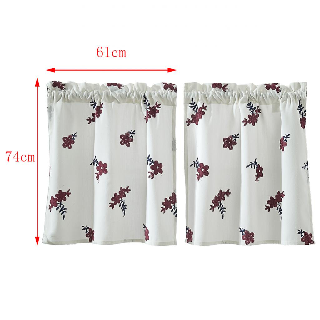 1Pcs Window Voile Sheer Curtain Valance Tiers 74x61cm_A