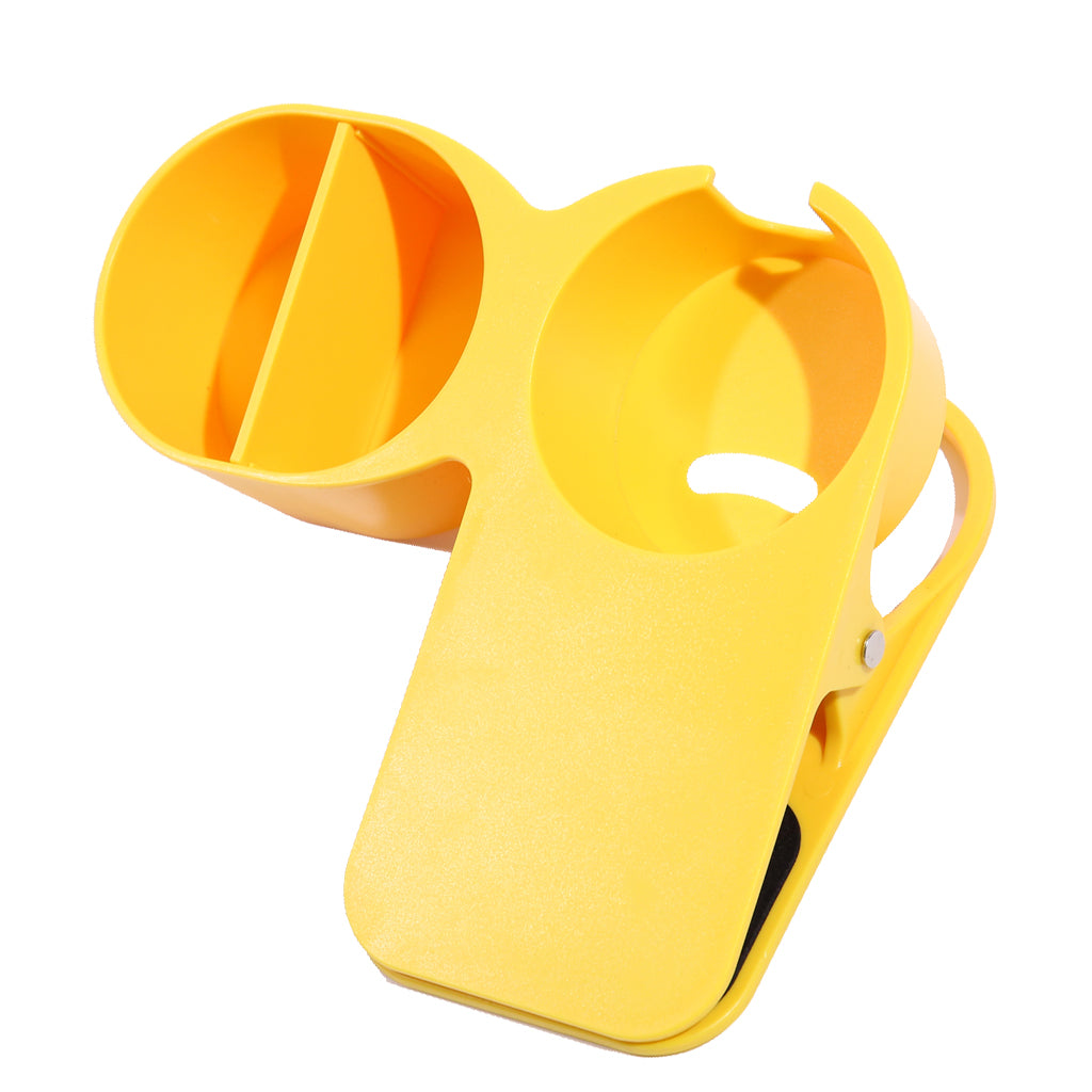 Multi-functional Home Office Table Desktop Cup Holder Clamp Clip Yellow