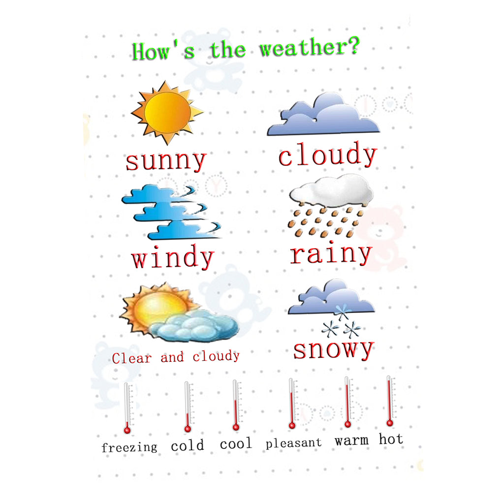 Kids Toddlers earning Poster Preschool Educational Wall Posters Weather_2