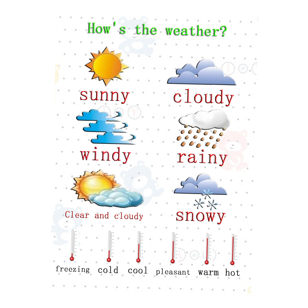 Kids Toddlers earning Poster Preschool Educational Wall Posters Weather_2