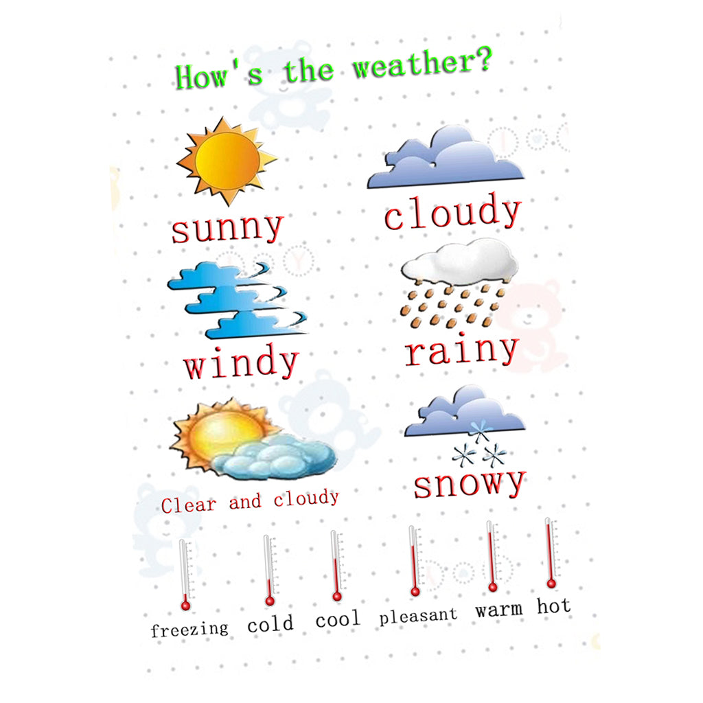 Kids Toddlers earning Poster Preschool Educational Wall Posters Weather_2