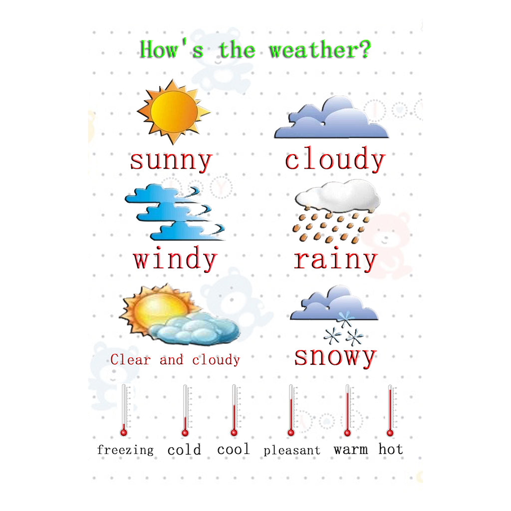 Kids Toddlers earning Poster Preschool Educational Wall Posters Weather_2