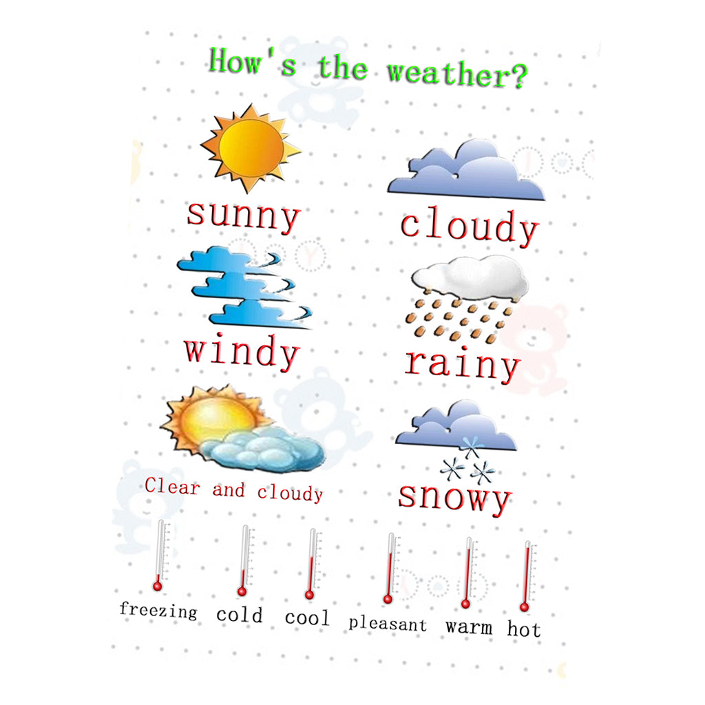 Kids Toddlers earning Poster Preschool Educational Wall Posters Weather_2