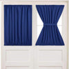 Light Reducing Thermal Insulated French Glass Door Curtain Panel  Dark Blue