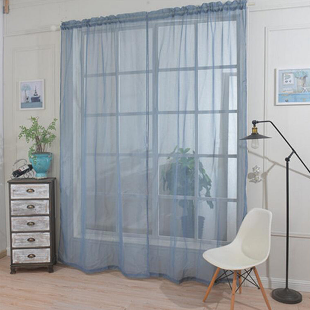 Kitchen Curtain Sheer Door Window Voile Grey - 132x240cm